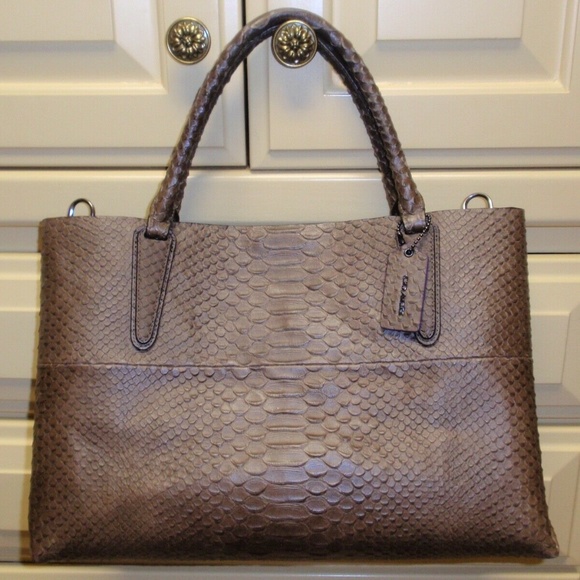 Coach Soft Borough Embossed Leather Handbag 32349 - Picture 1 of 16